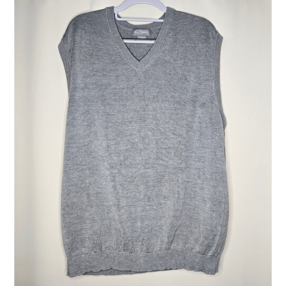 Daniel Cremieux Mens Gray Sweater Vest XL Sleeveless Silk Cotton Knit